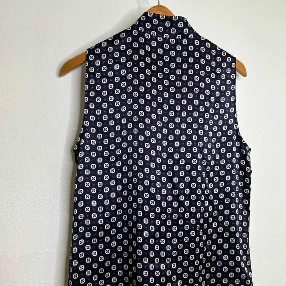 FRAME 100% Silk Navy Button Down Lightweight Tank Top Blouse Size Small
